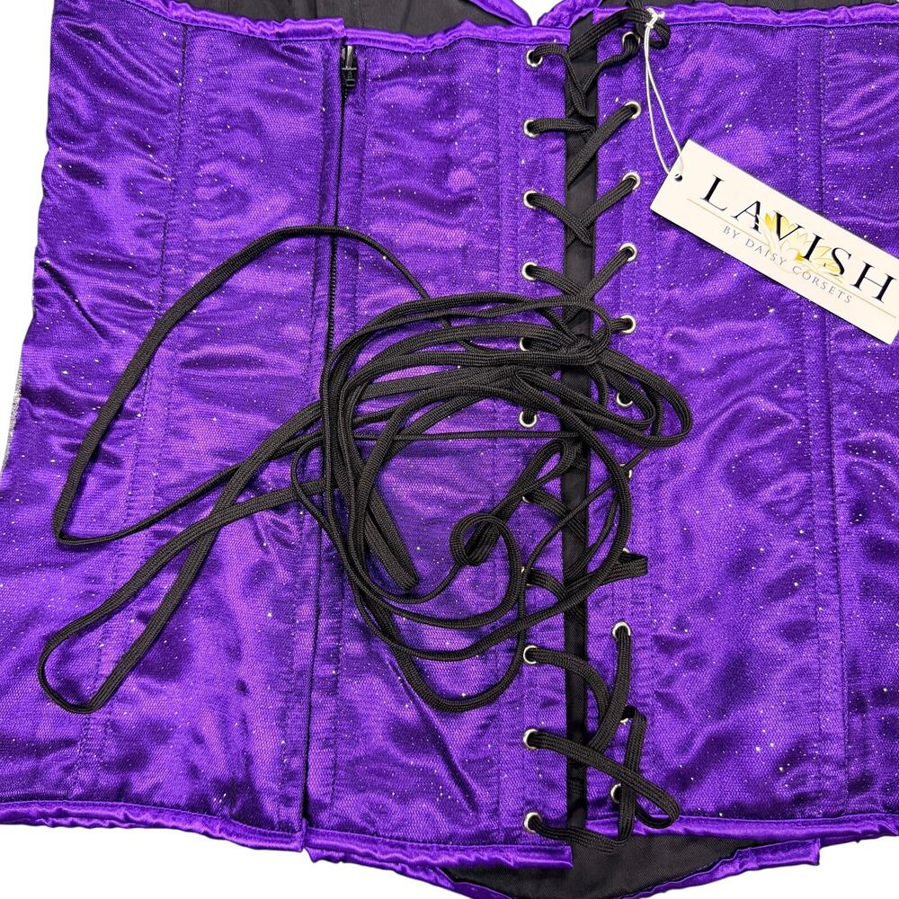 Lavish Daisy Corset 4XL Purple Glittery Witchy Halloween - Picture 4 of 8
